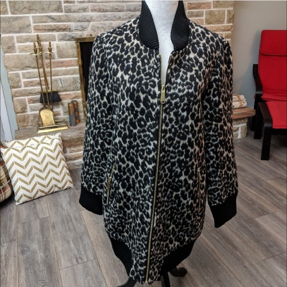 Sam Edelman Leopard Elongated Bomber (Size: M)